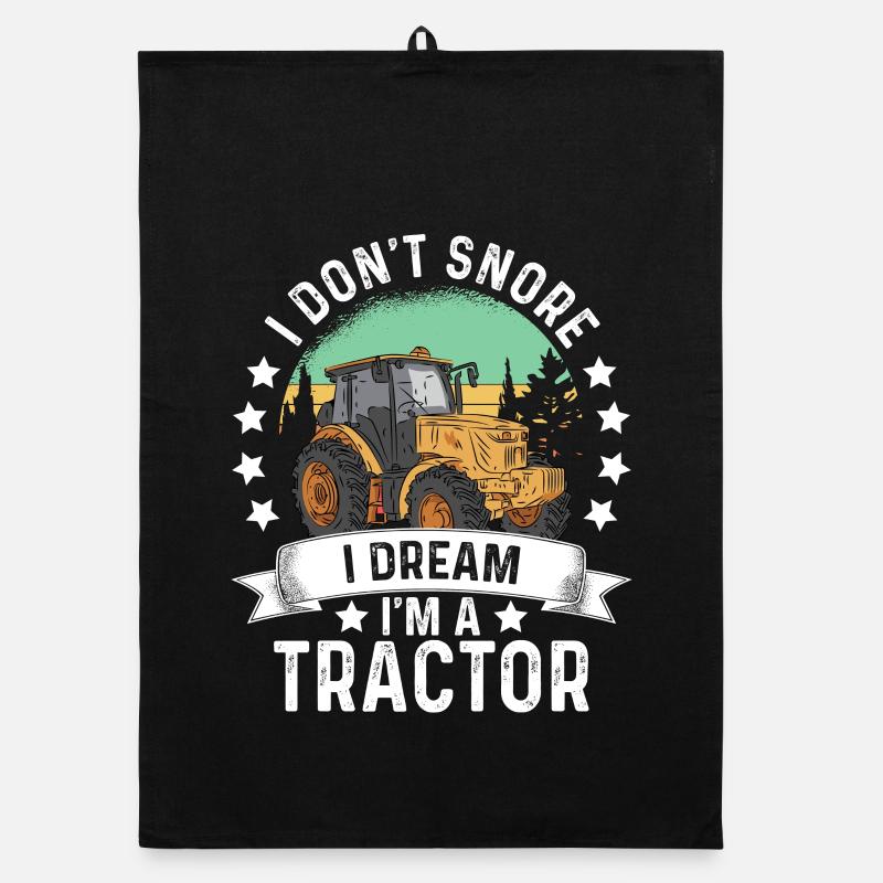 I Don't Snore I Dream I am A Tractor Saying Organic dish towel
