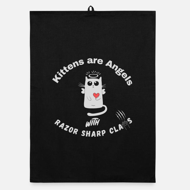 Kittens are Angels with razor sharp claws - Cats Organic dish towel