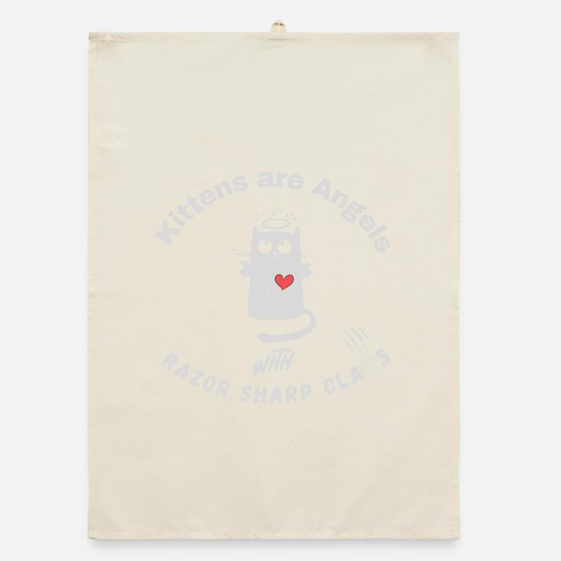 Kittens are Angels with razor sharp claws - Cats Organic dish towel