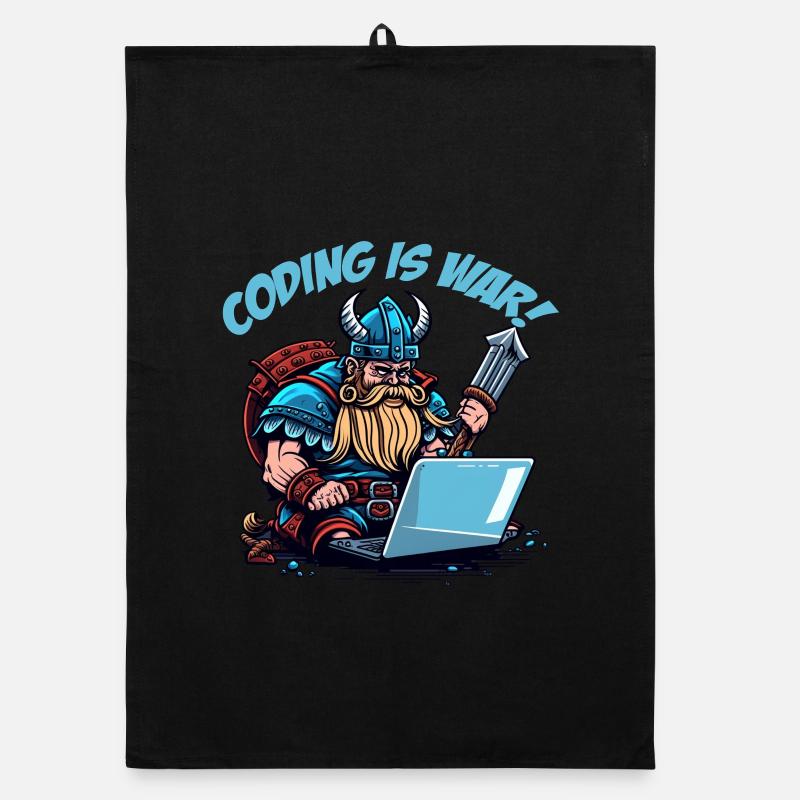 "Coding is war" Wikinger Organic Geschirrtuch