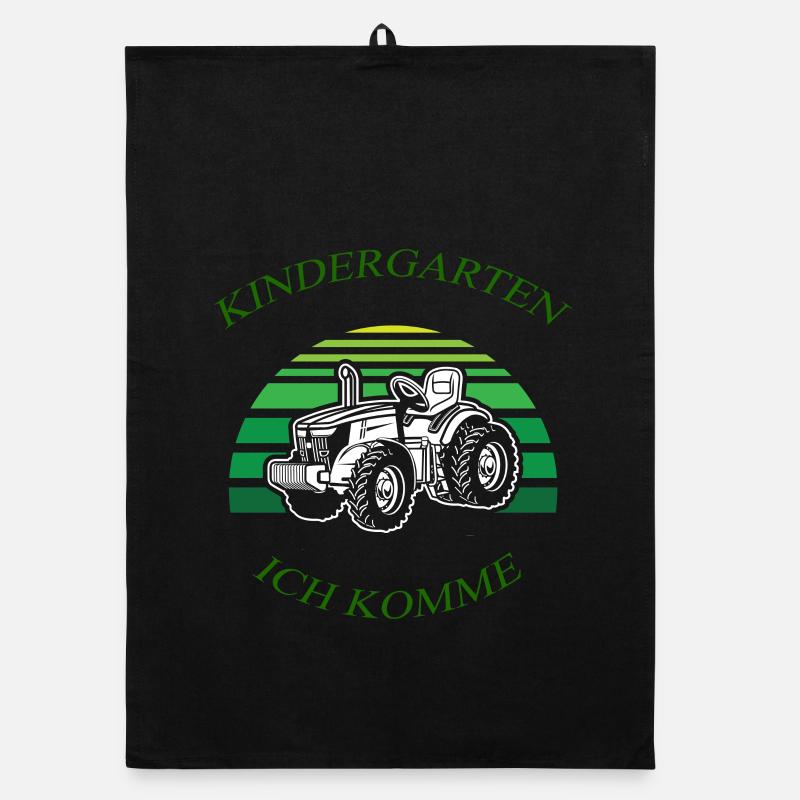 Kindergarten ich komme 3 - Organic Geschirrtuch - Schwarz