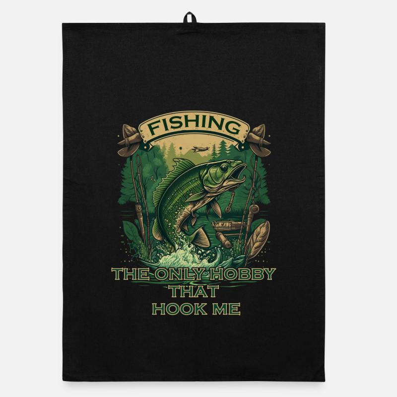 Big fish on the hook Organic dish towel