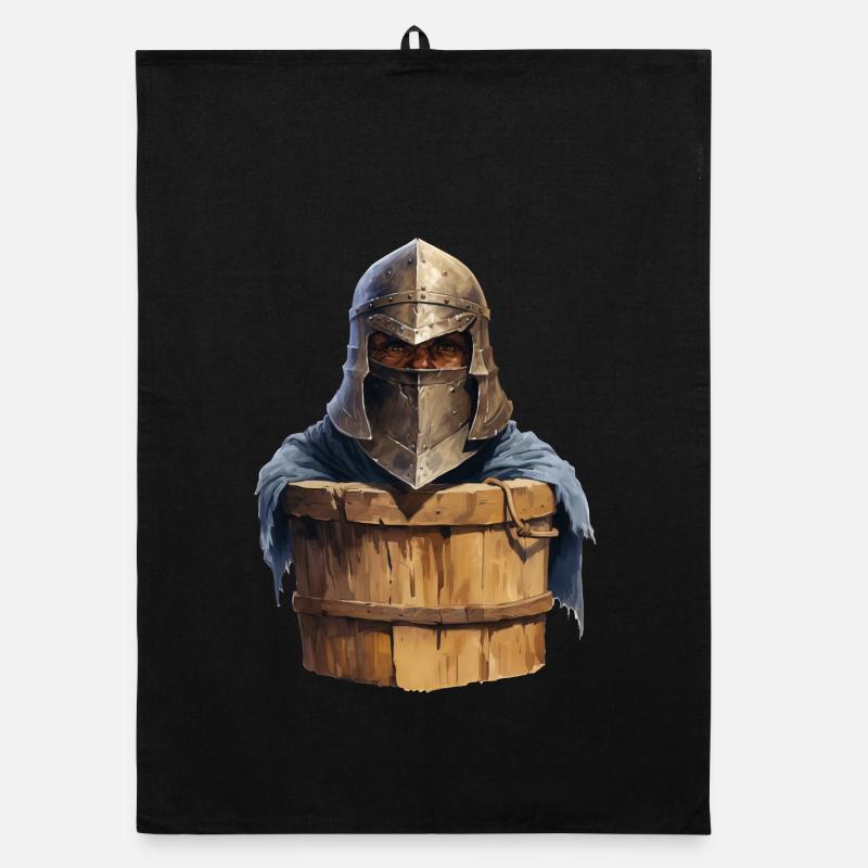 Ritter im Eimer – Lustiges RPG Design Organic Geschirrtuch
