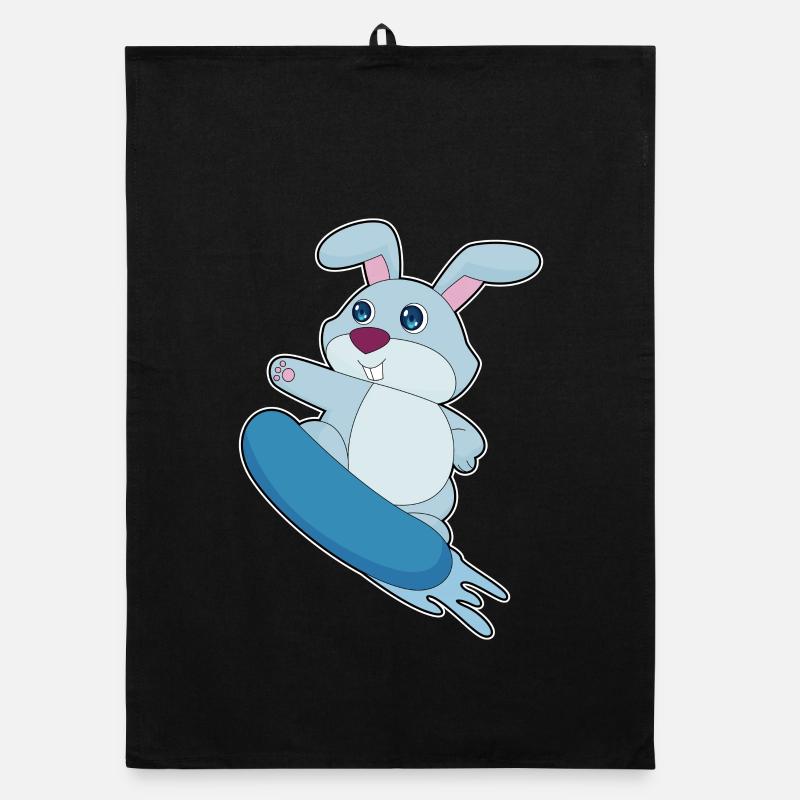 Rabbit Snowboarder Snowboard Torchon bio