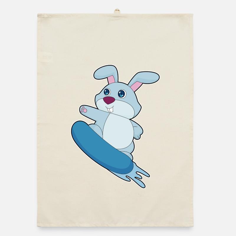Rabbit Snowboarder Snowboard Torchon bio