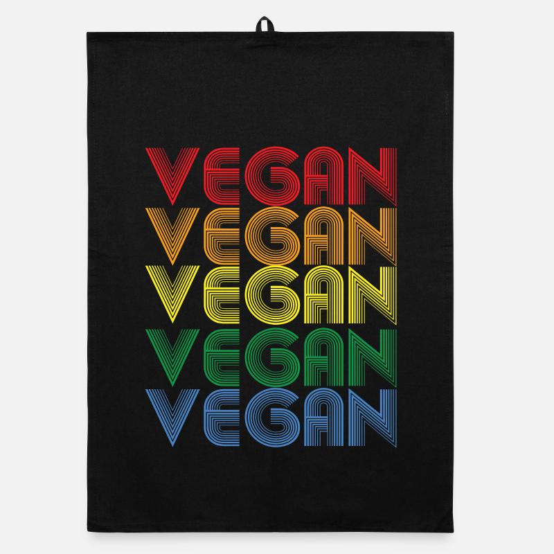 Regenbogen VEGAN Statement Organic Geschirrtuch