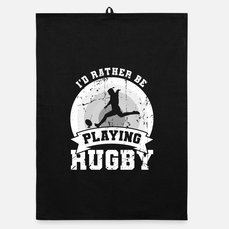 I'd rather play rugby Organic dish towel