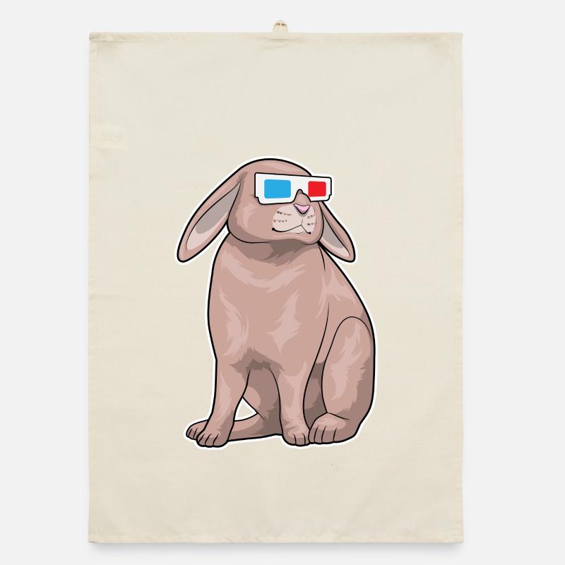 Rabbit Glasses Organic dish towel