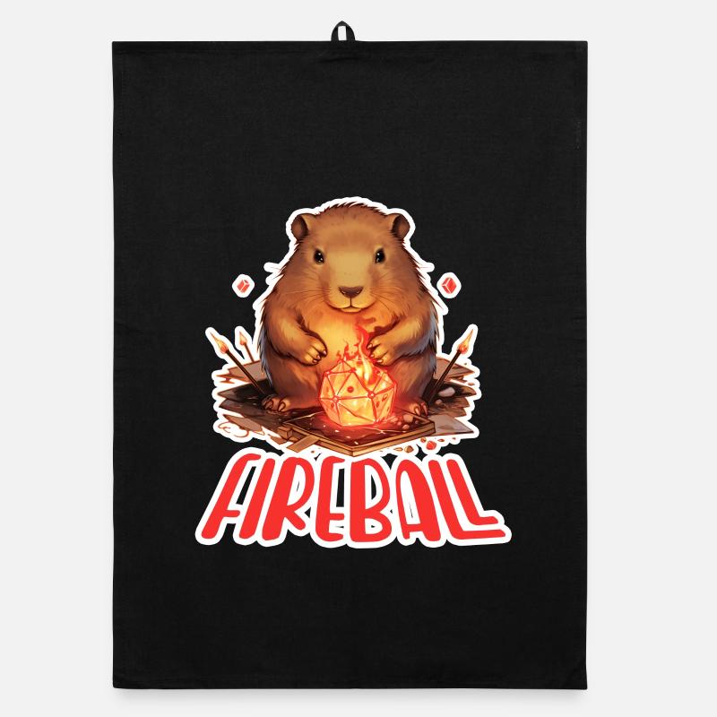 Capybara Mage – Fireball RPG Design Organic dish towel