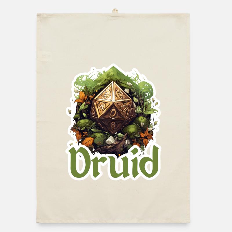 Druid with D20 – Fantasy RPG Design Organic dish towel