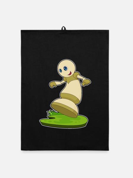 Chess piece pawn chess - Organic dish towel - black - Front