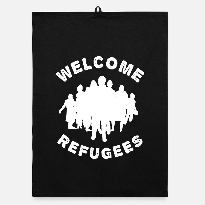 Willkommen Flüchtlinge Organic Geschirrtuch