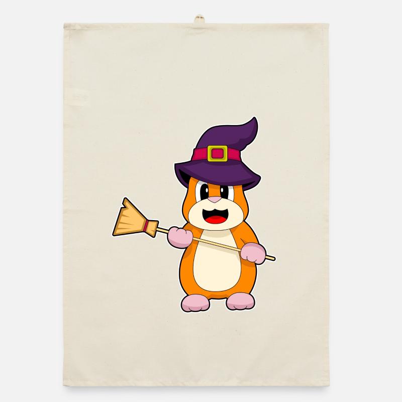 Hamster Witch Broom Organic dish towel