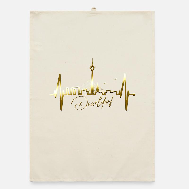 Dusseldorf Skyline Heartbeat Dear Dusseldorf Organic dish towel