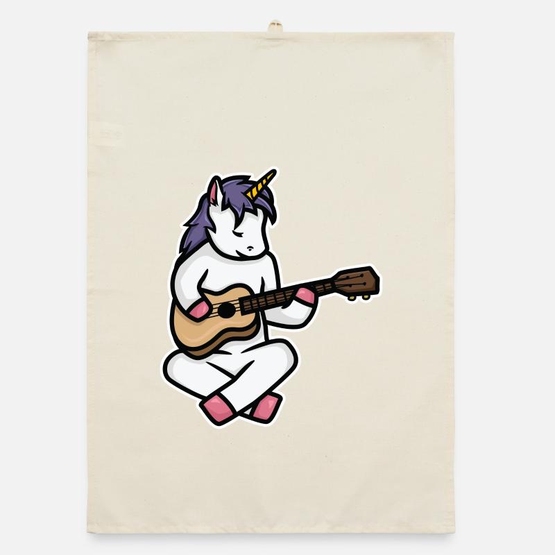 Ukulele Einhorn Organic Geschirrtuch