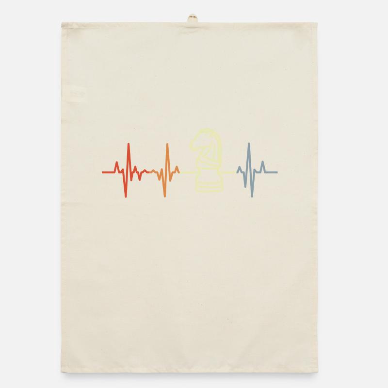 Chess Heart Palpitations Retro Look Organic dish towel