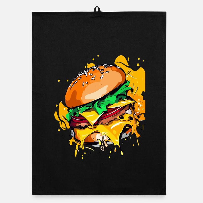 Extra Cheese Burger Cheeseburge Organic dish towel