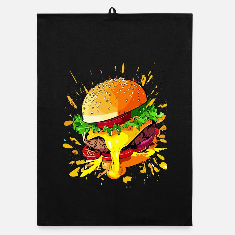 Extra Käse Burger Cheeseburger Organic Geschirrtuch
