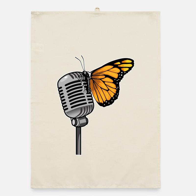 Chant papillon Chant au micro Torchon bio
