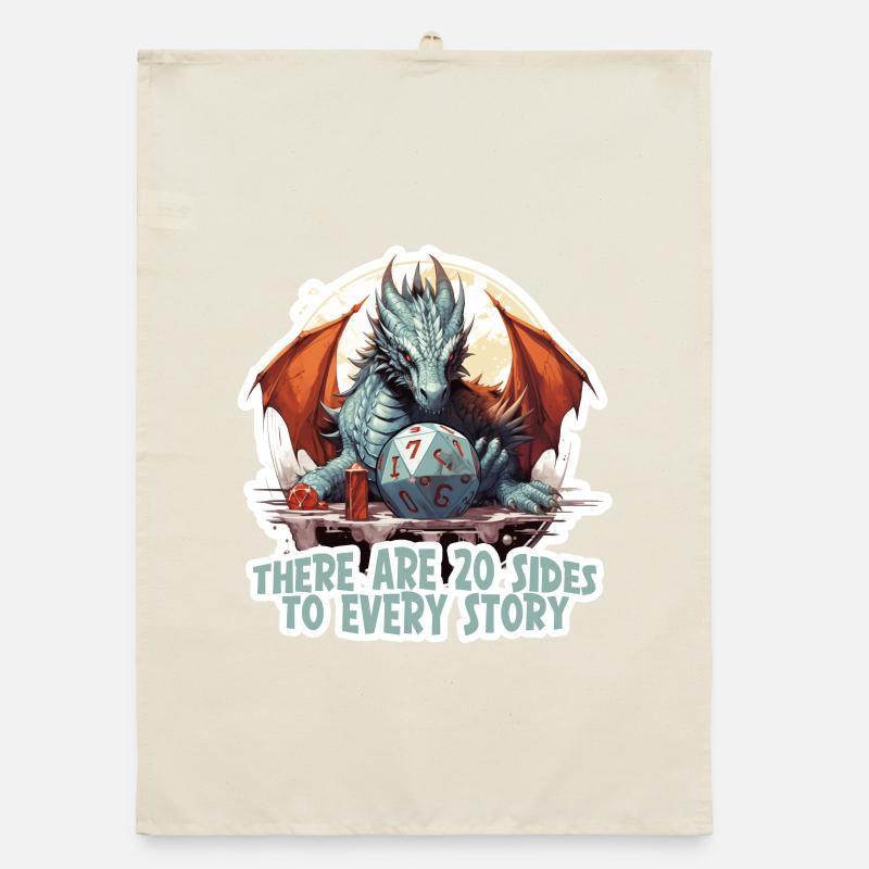 20 Seiten Einer Geschichte W20 RPG Shirt Organic Geschirrtuch