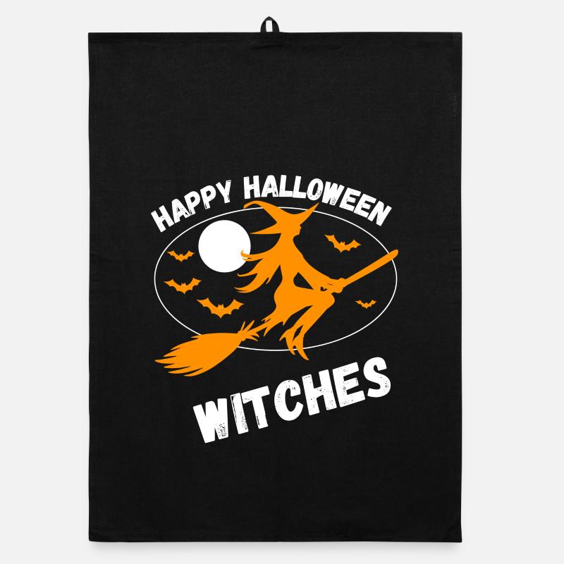 Fröhliche Halloween-Hexen Organic Geschirrtuch