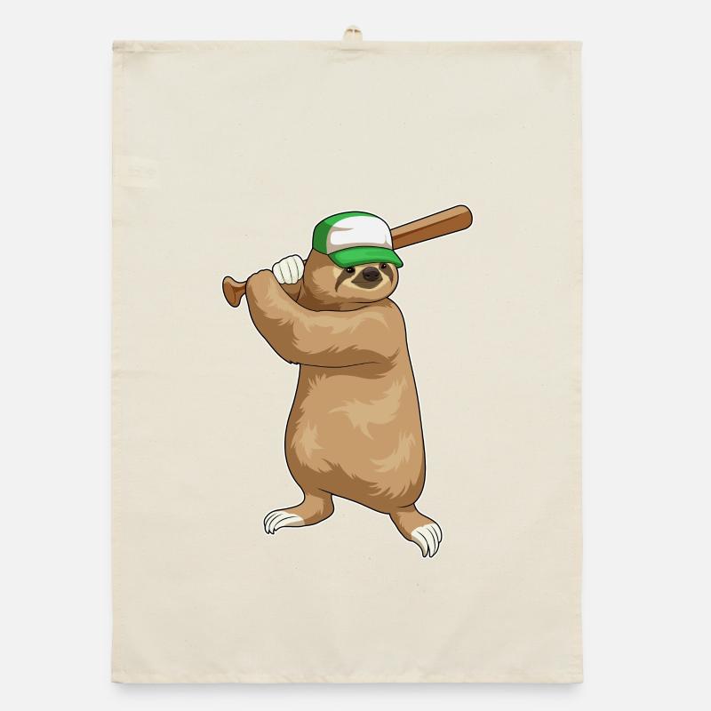 Sloth Baseball Batte de Baseball Torchon bio
