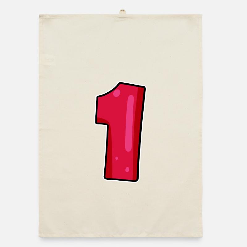 Number 1 Red Dark Organic dish towel