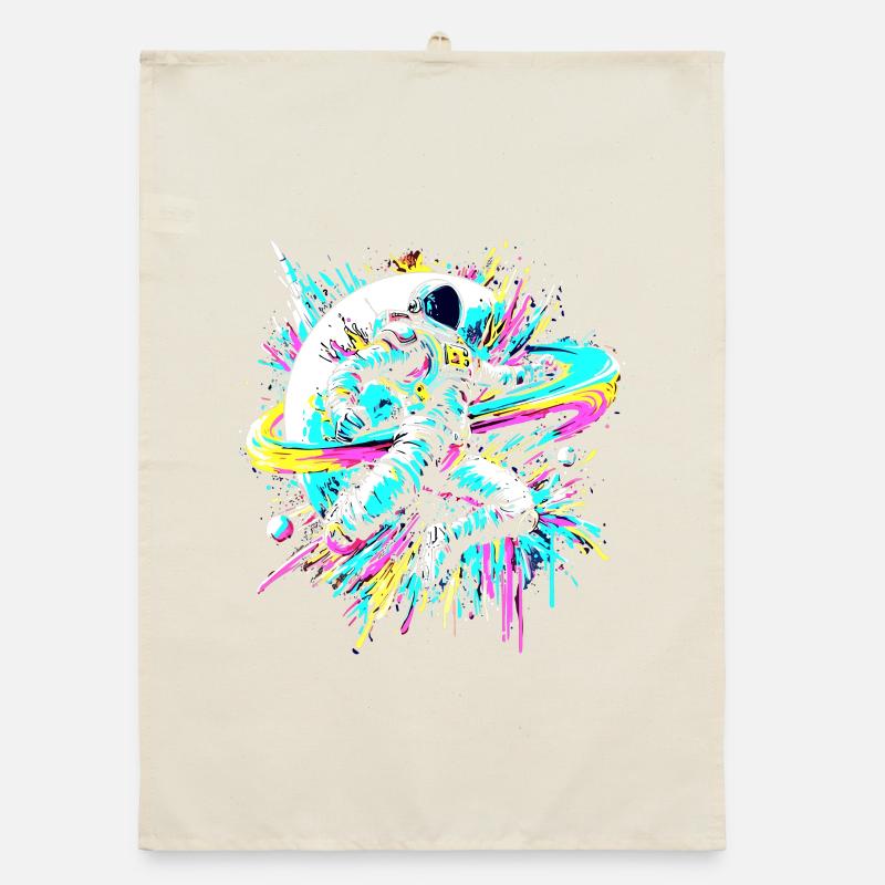 astronaute, coloré, couleur, explosion, graffiti, espace Torchon bio