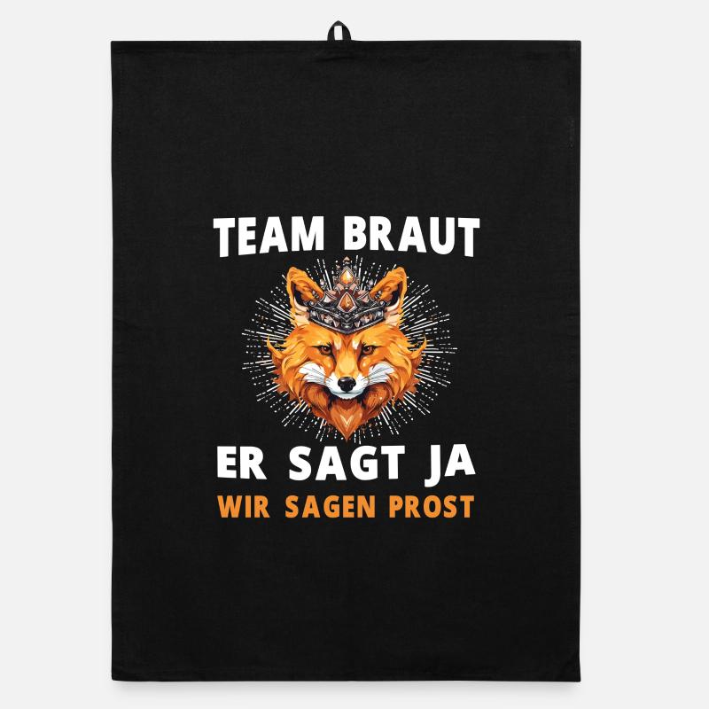 Hochzeit Junggesellenabschied Fuchs Bräutigam Organic Geschirrtuch