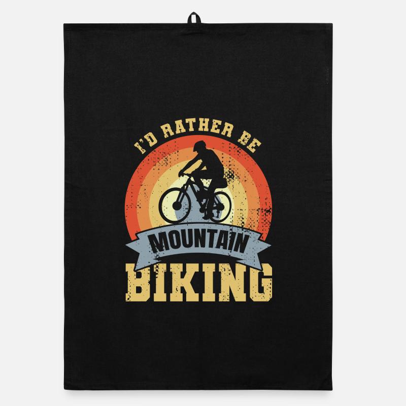 Vintage Mountain Biking Saying Organic dish towel