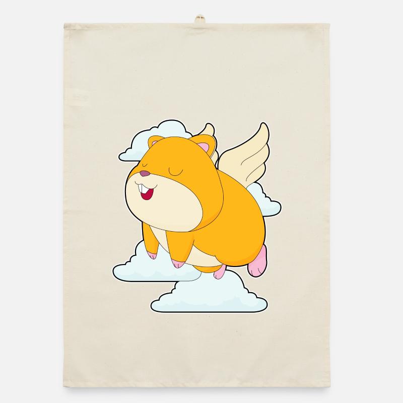 Hamster Clouds Organic dish towel