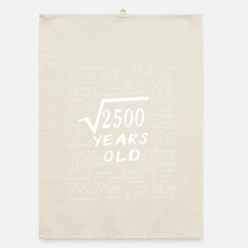 50th Anniversary 50 years Square root of 2500 math Organic dish towel