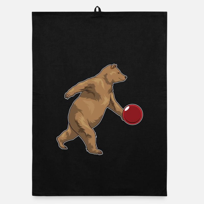 Bear Bowling Boule de bowling Torchon bio