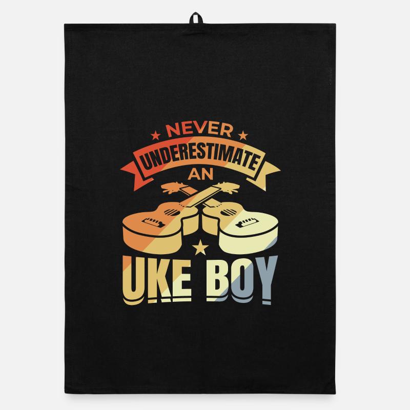 Never underestimate a ukulele boy Organic dish towel