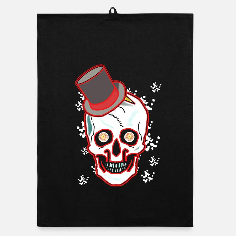 Ghost Top Hat Gentleman Skull Horror Clown Organic dish towel