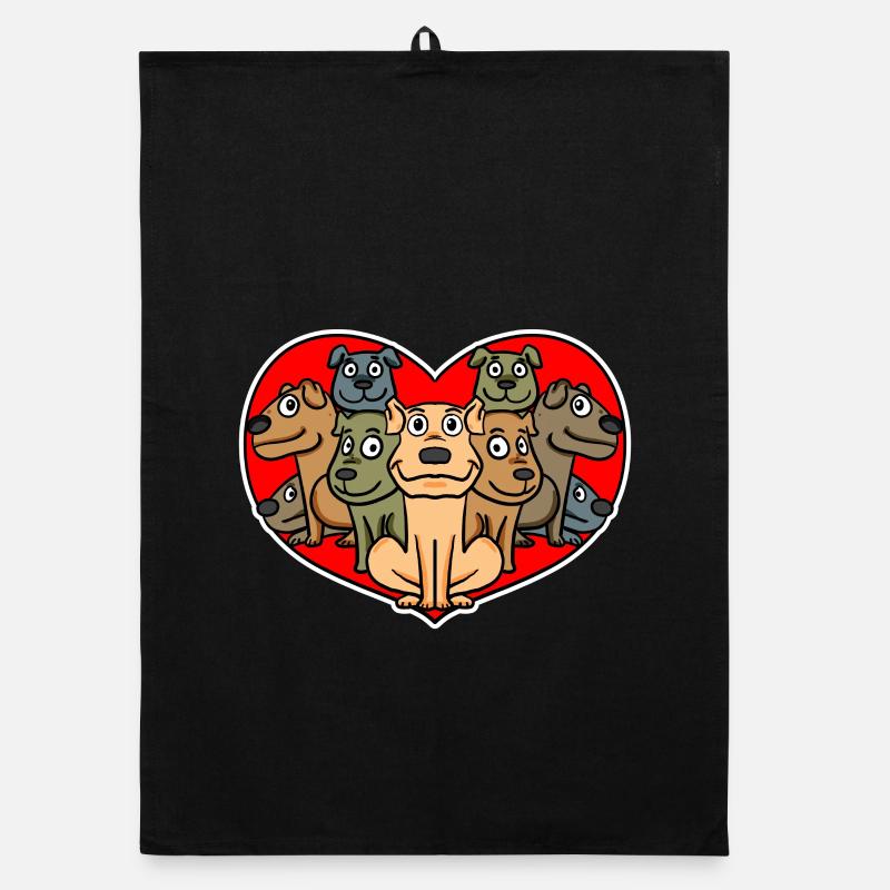 Hund Hunde Hundebesitzer Liebe Herz Romantisch Organic Geschirrtuch