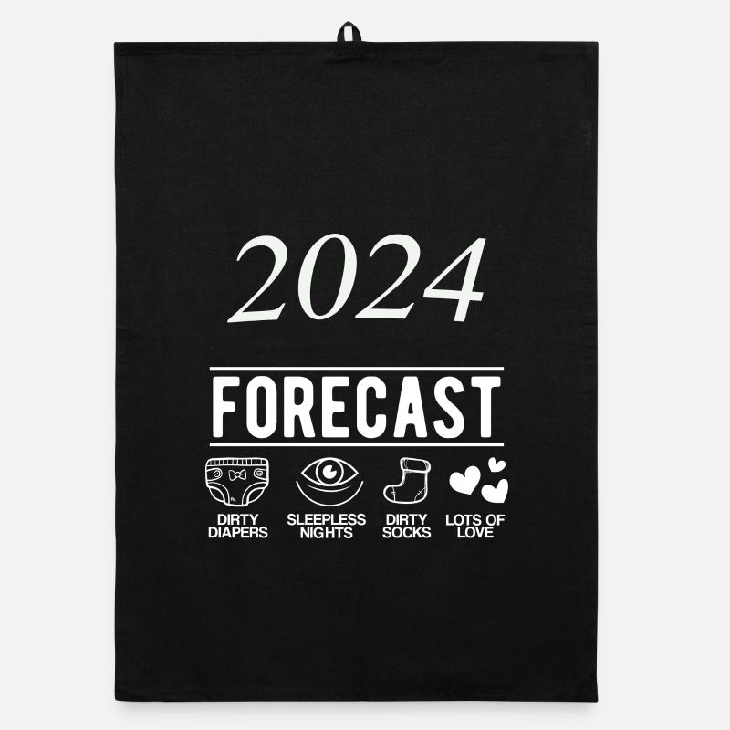 2024 Dirty Diapers Forecast Sleepless Nights Organic Geschirrtuch