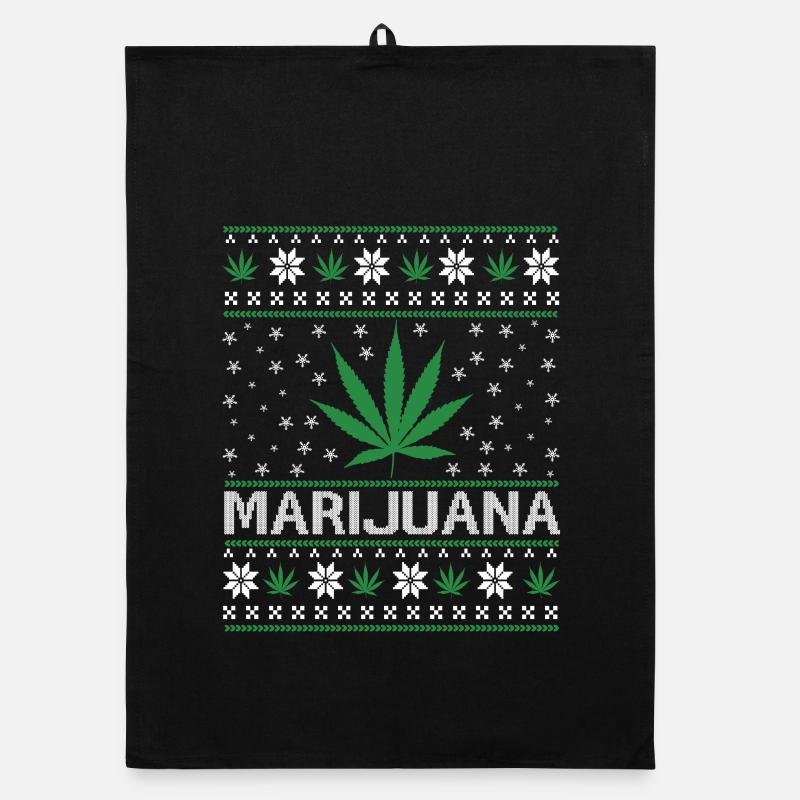 Noël de la marijuana, joyeux Noël Torchon bio