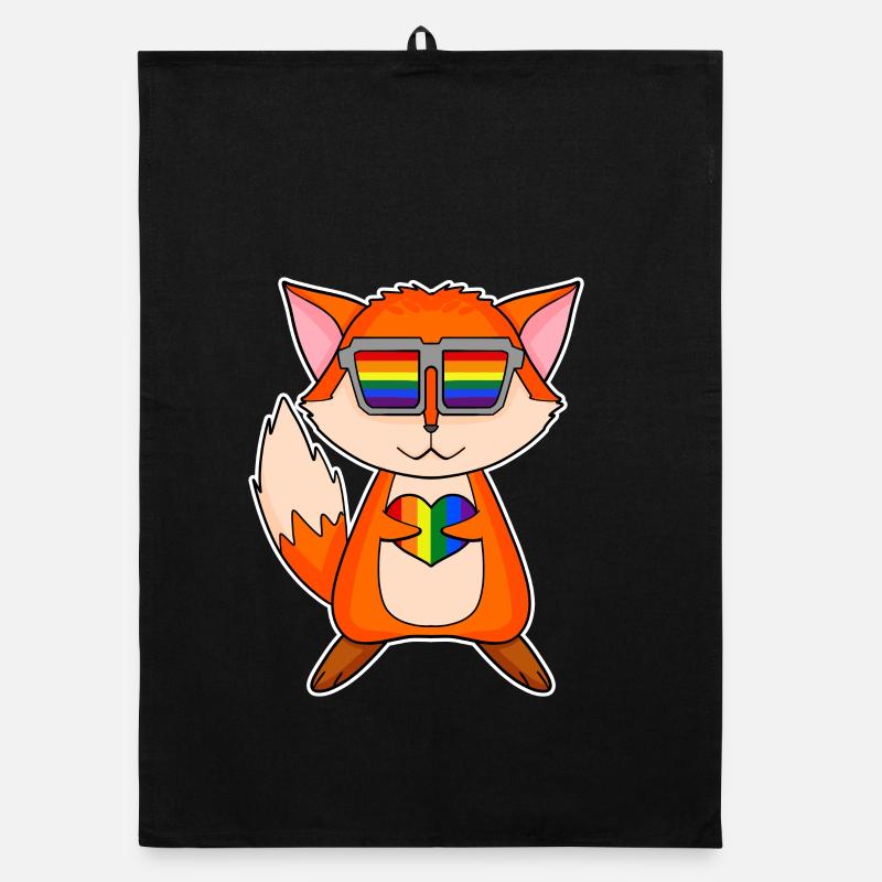 Fuchs Weihnachtlich Regenbogen Farbenbroh Organic Geschirrtuch