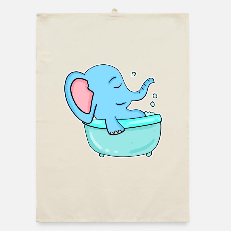 Badewanne Elefant Organic Geschirrtuch