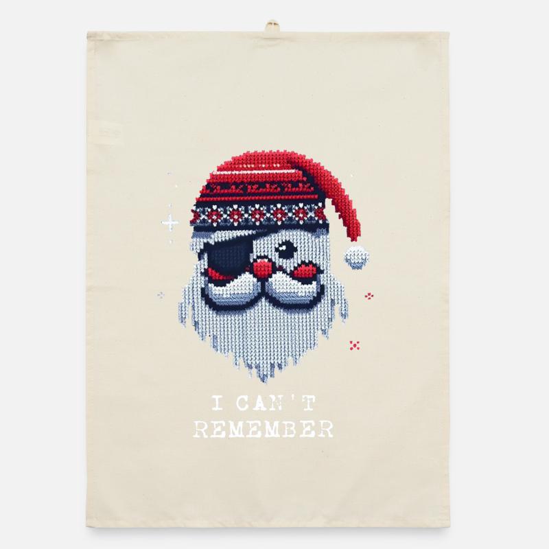 Santa Claus with Eye Patch Knitting Pattern Organic dish towel