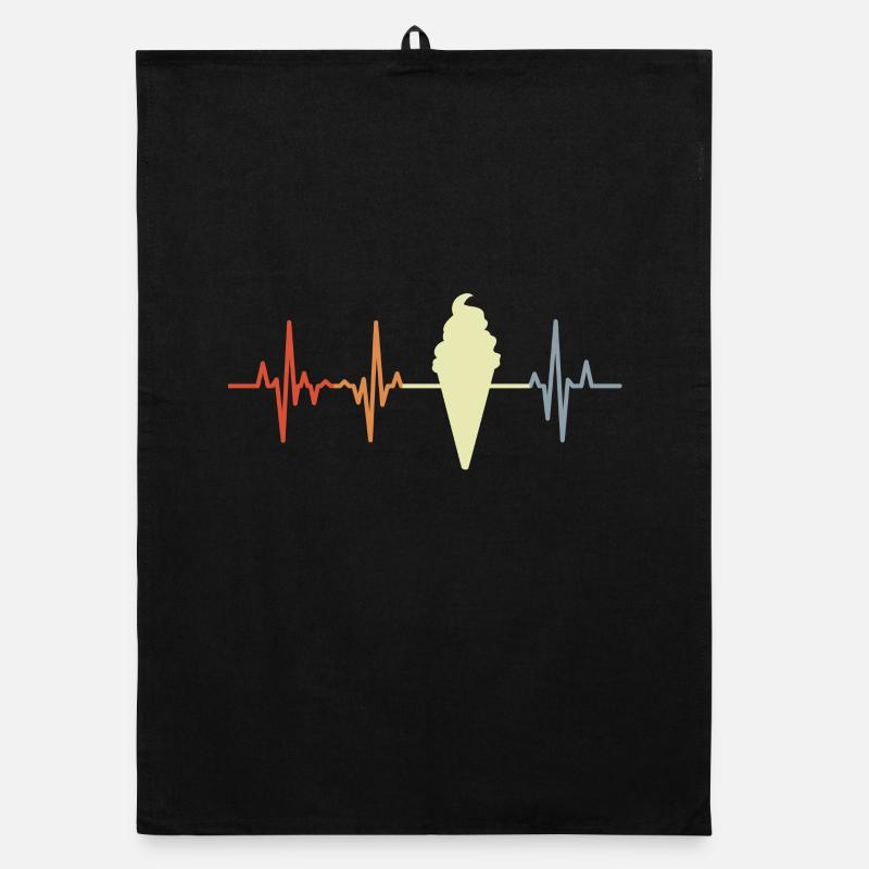 Cornet de crème glacée palpitations coeur look vintage Torchon bio