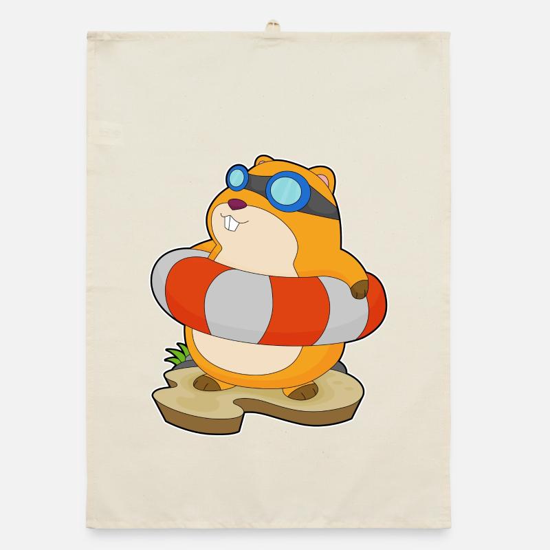 Natation de hamsters dans l’anneau d’été Torchon bio
