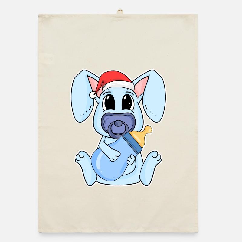 Lapin bébé Noël Torchon bio
