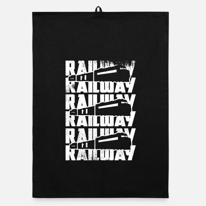 Train Sketch Organic dish towel