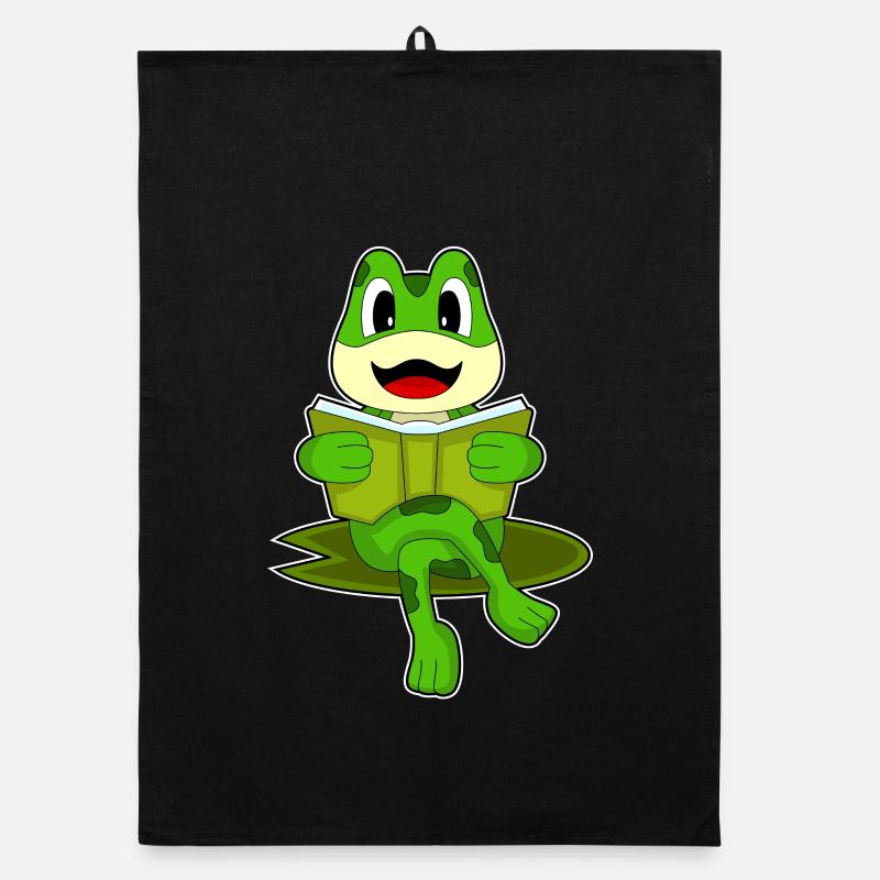 Frog Nerd Book Organic dish towel