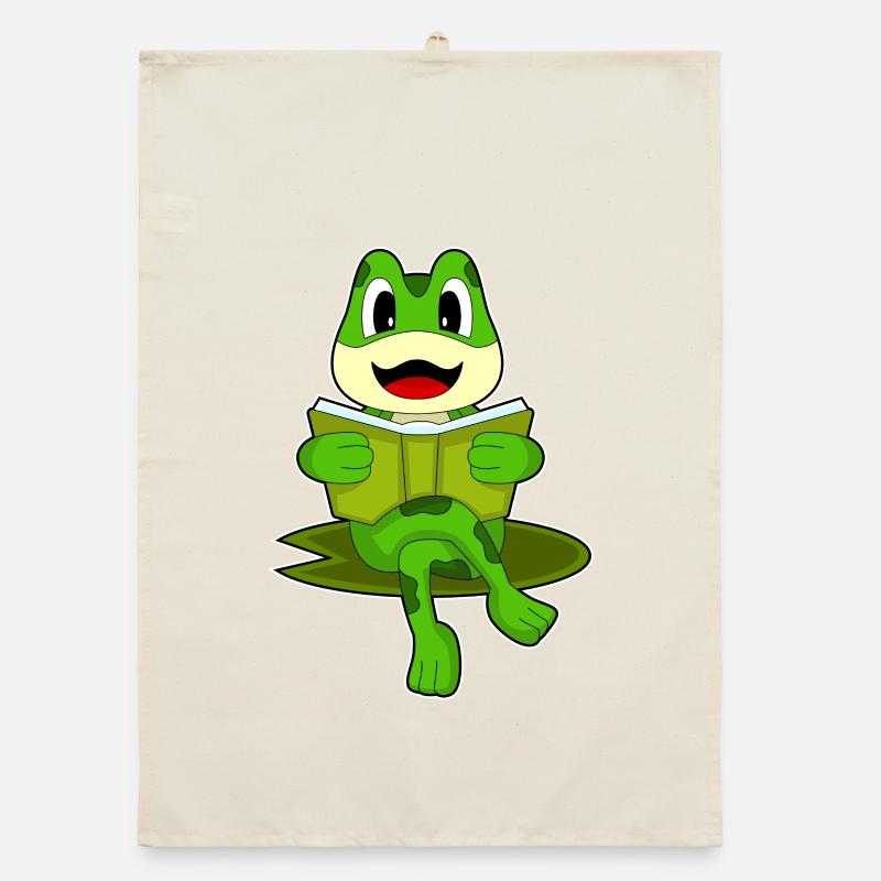 Frog Nerd Book Organic dish towel