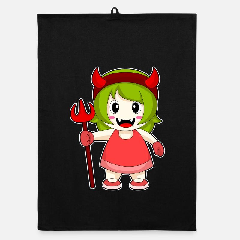 Les filles Halloween Devil Trident Torchon bio