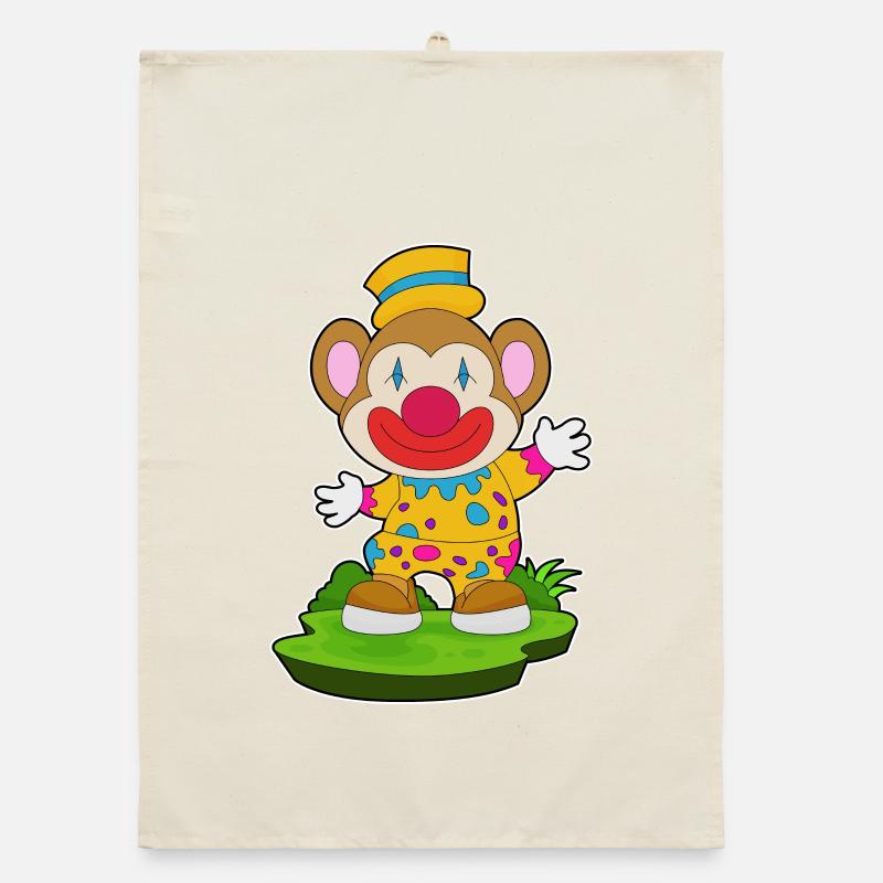 Monkey Clown Organic dish towel