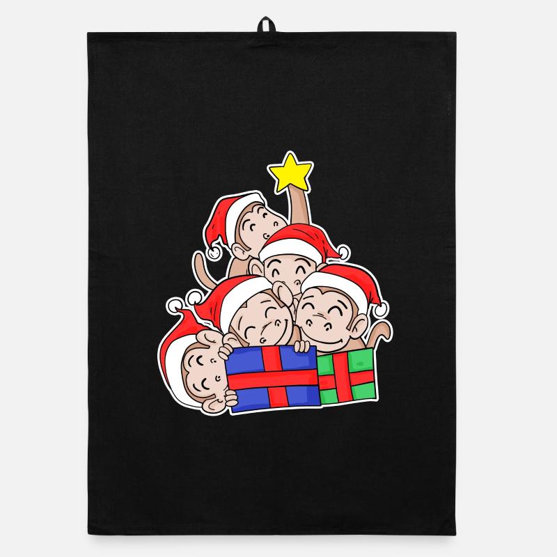 Monkey Monkey Christmas Tree Christmas Organic dish towel
